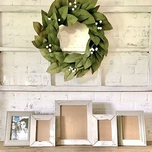 Nantucket wooden picture frames, set of 5, two 4x6 two 5x7 one 8x10